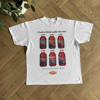 RETRO LIPT0N ICED TEA 'COOLEST DRINK UNDER THE SUN' WHITE T-SHIRT