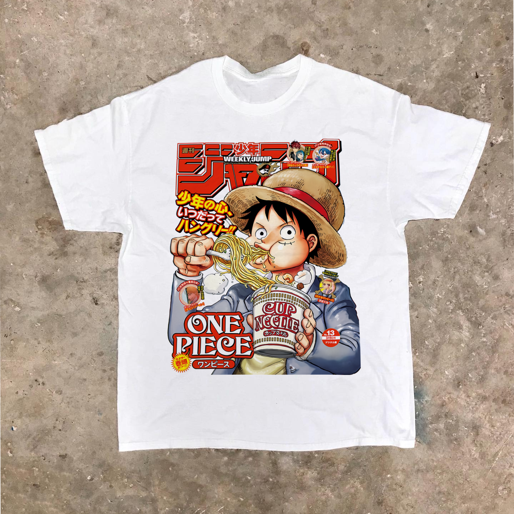 WEEKLY JUMP 'MUGIWARA NOODLES' COVER WHITE T-SHIRT