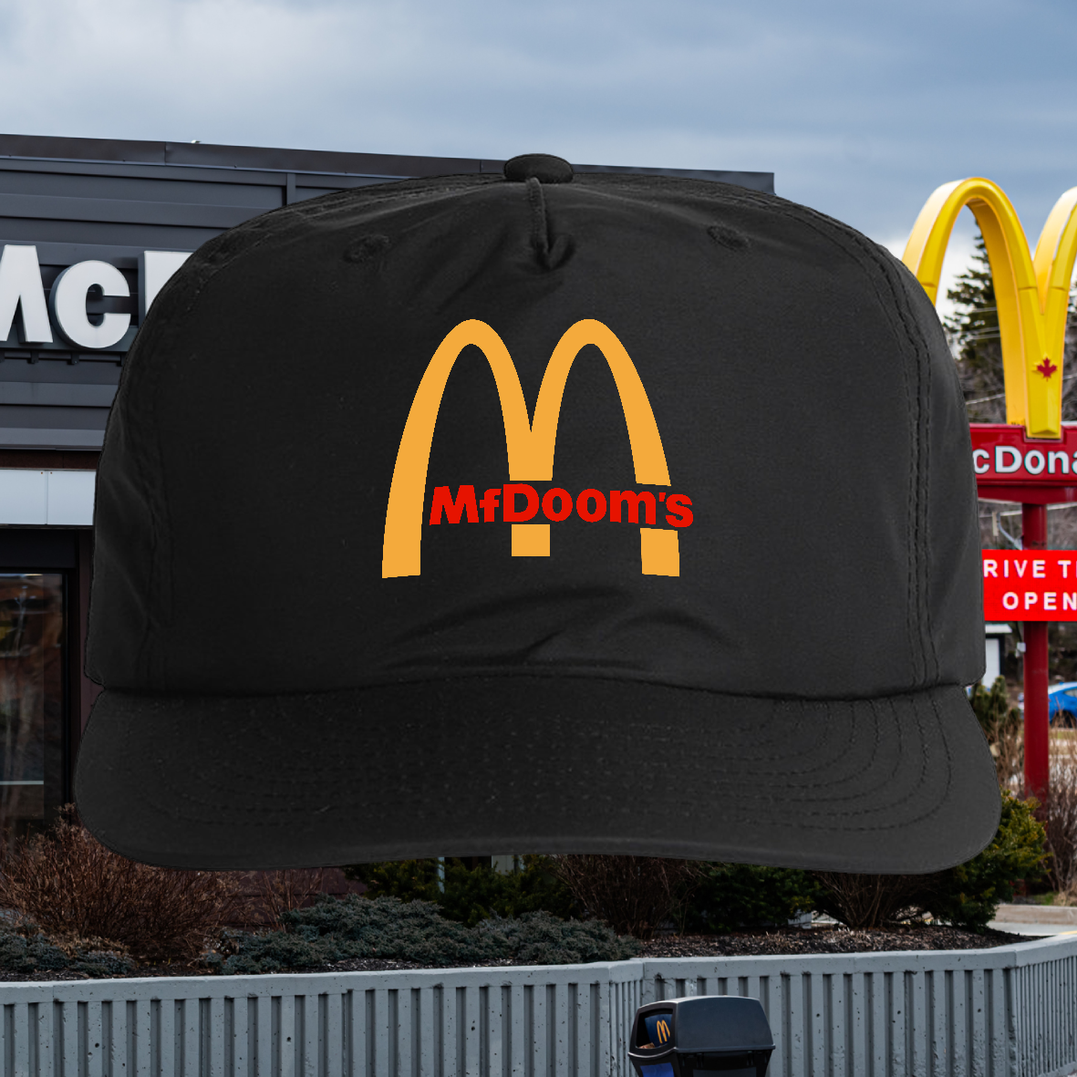 MCDOOM BLACK NYLON SNAPBACK