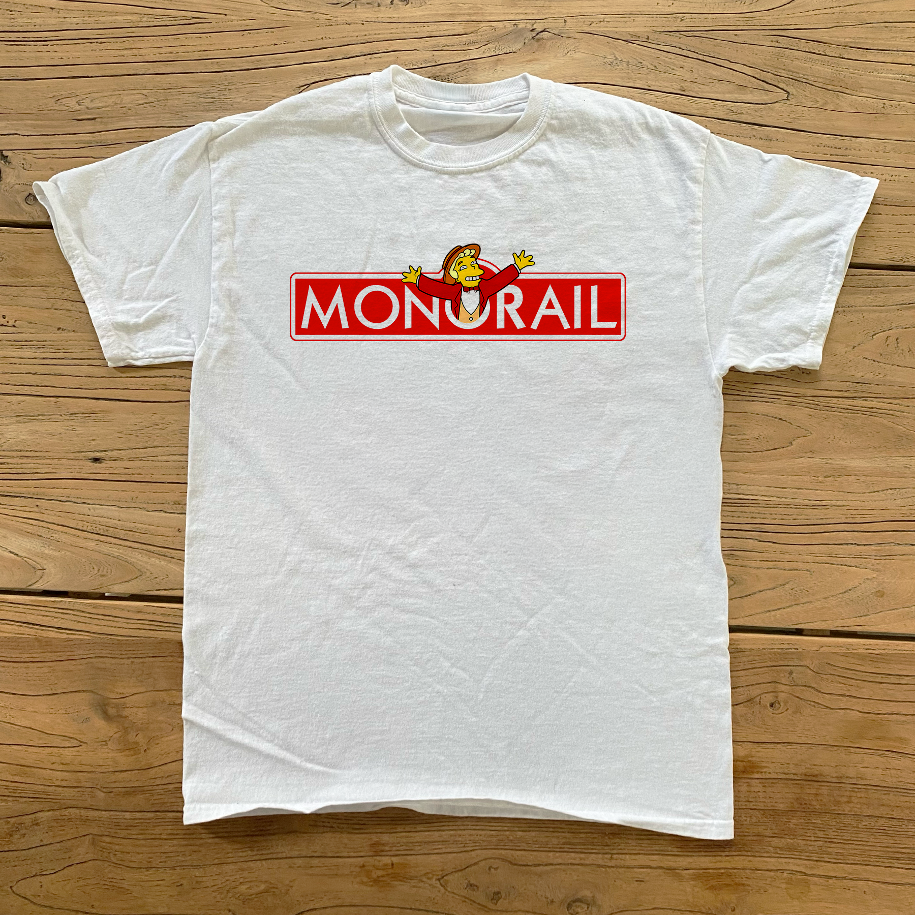 'MONORAIL' LANLEY WHITE T-SHIRT
