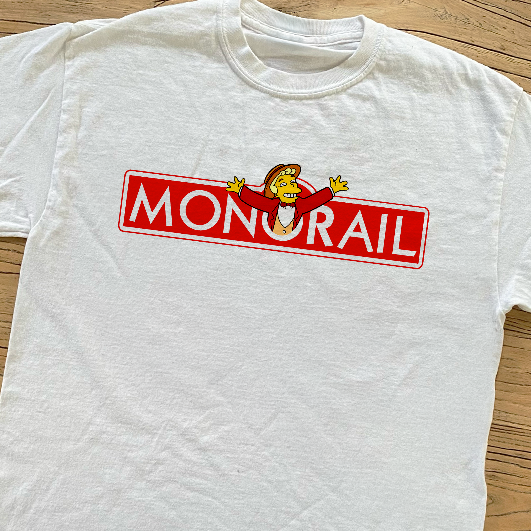 'MONORAIL' LANLEY WHITE T-SHIRT