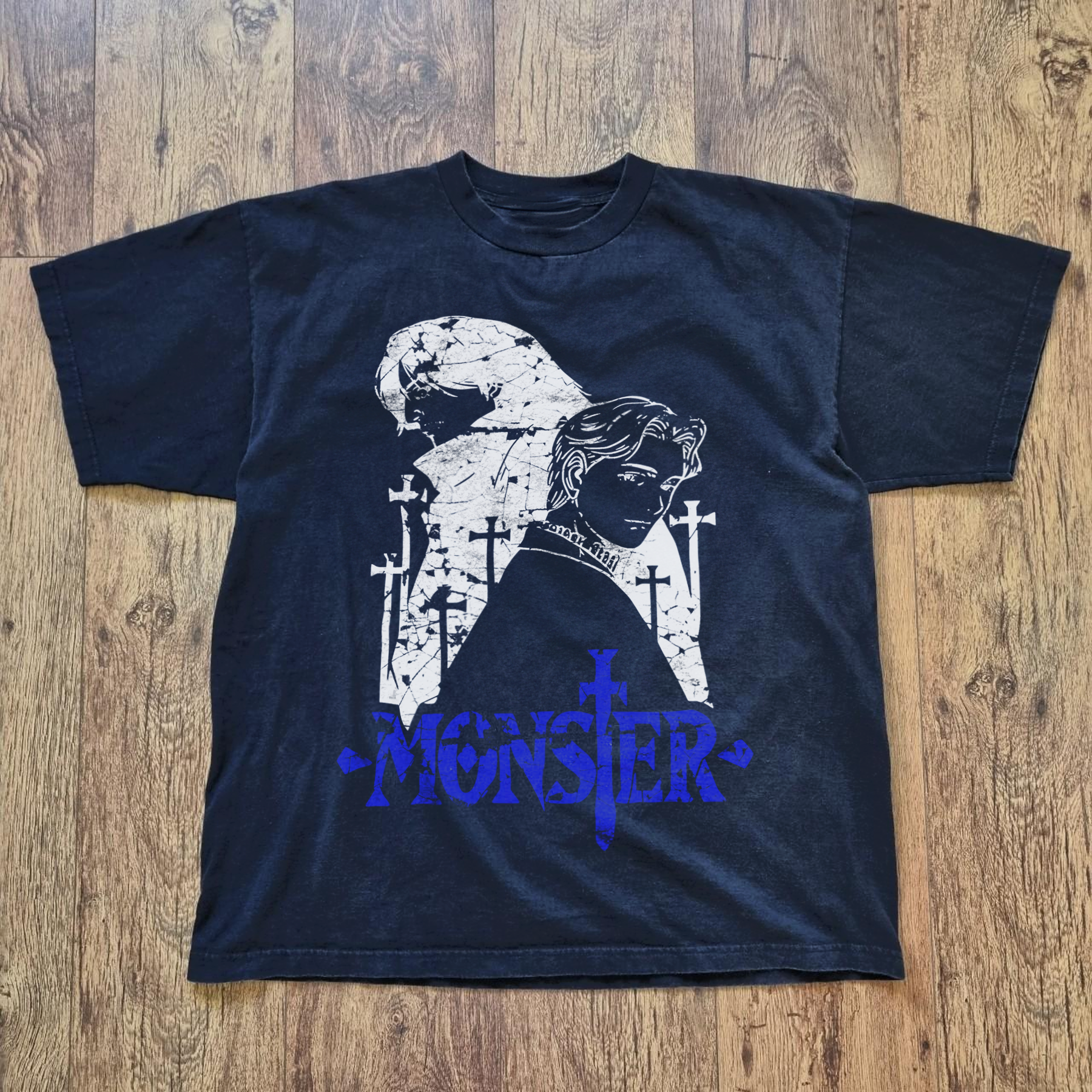 MONSTER 'TENJOH' RETRO 00s BLACK T-SHIRT
