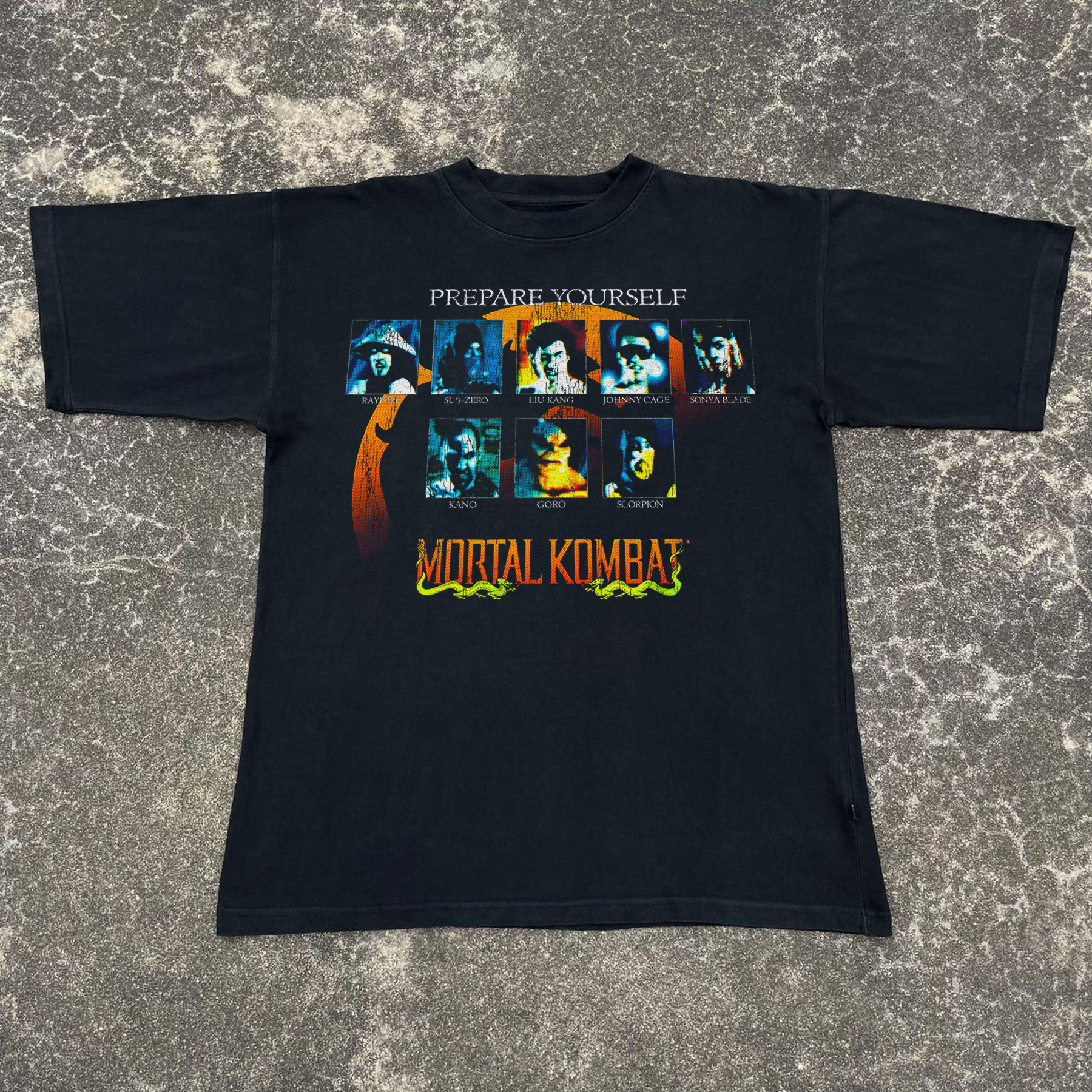 VINTAGE MORTAL KOMBAT 'PREPARE YOURSELF' 1992 BLACK T-SHIRT