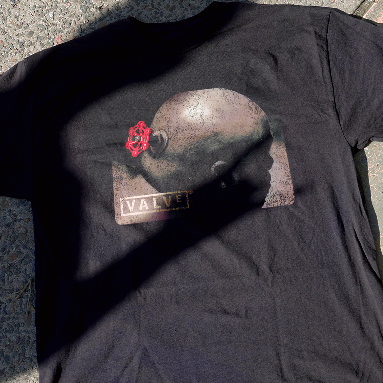 'MR. VALVE' WASHED BLACK PROMO T-SHIRT