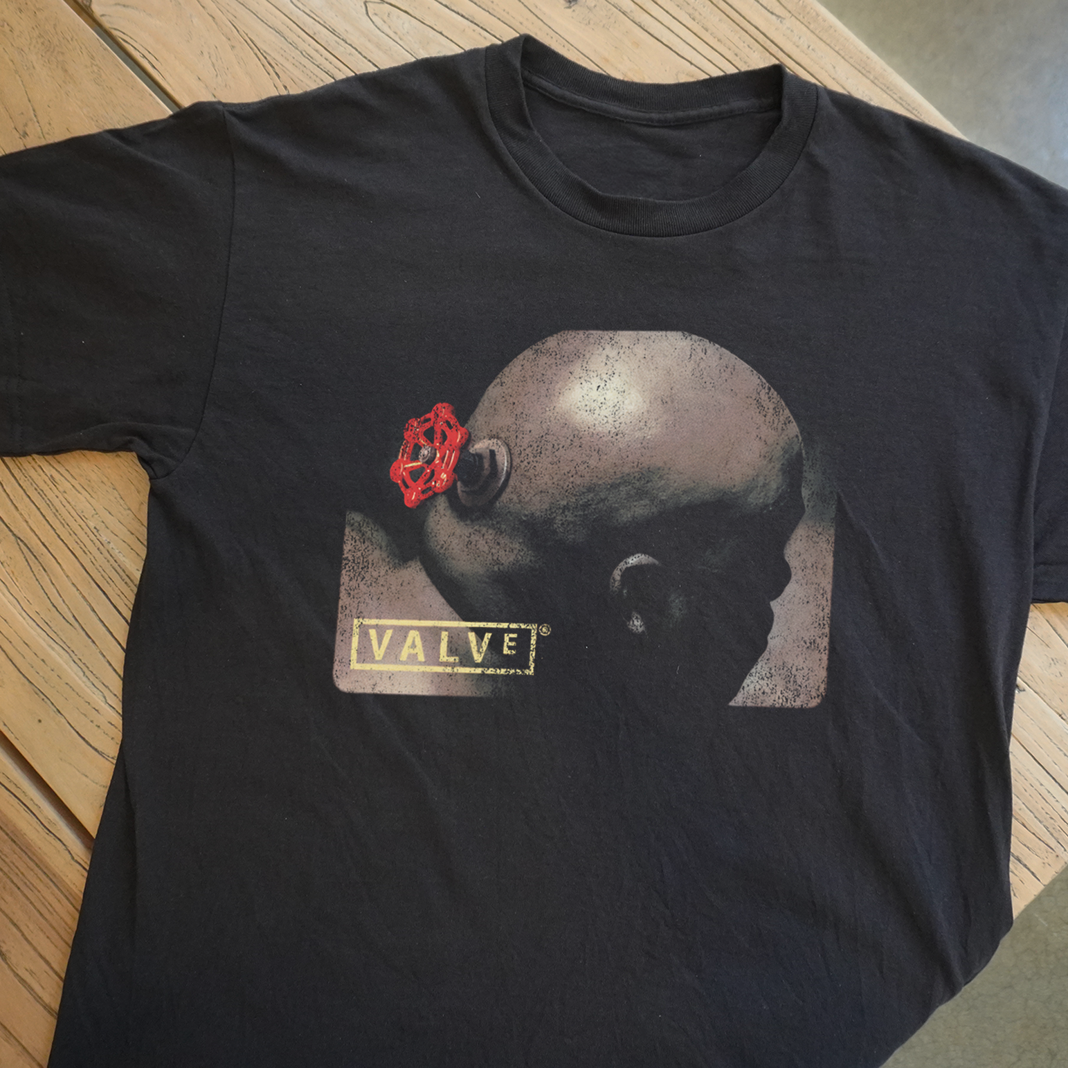 'MR. VALVE' WASHED BLACK PROMO T-SHIRT