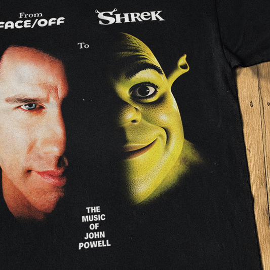 FACE-OFF TO SHREK 'THE MUSIC OF JOHN POWELL' BLACK T-SHIRT