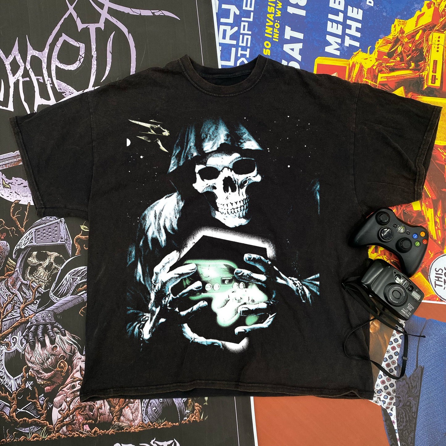 N64 'PLAYING WITH POWER' VINTAGE BLACK T-SHIRT