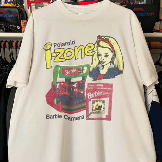 90'S P0LAROID BARBIE CAMERA RARE PROMO WASHED WHITE T-SHIRT