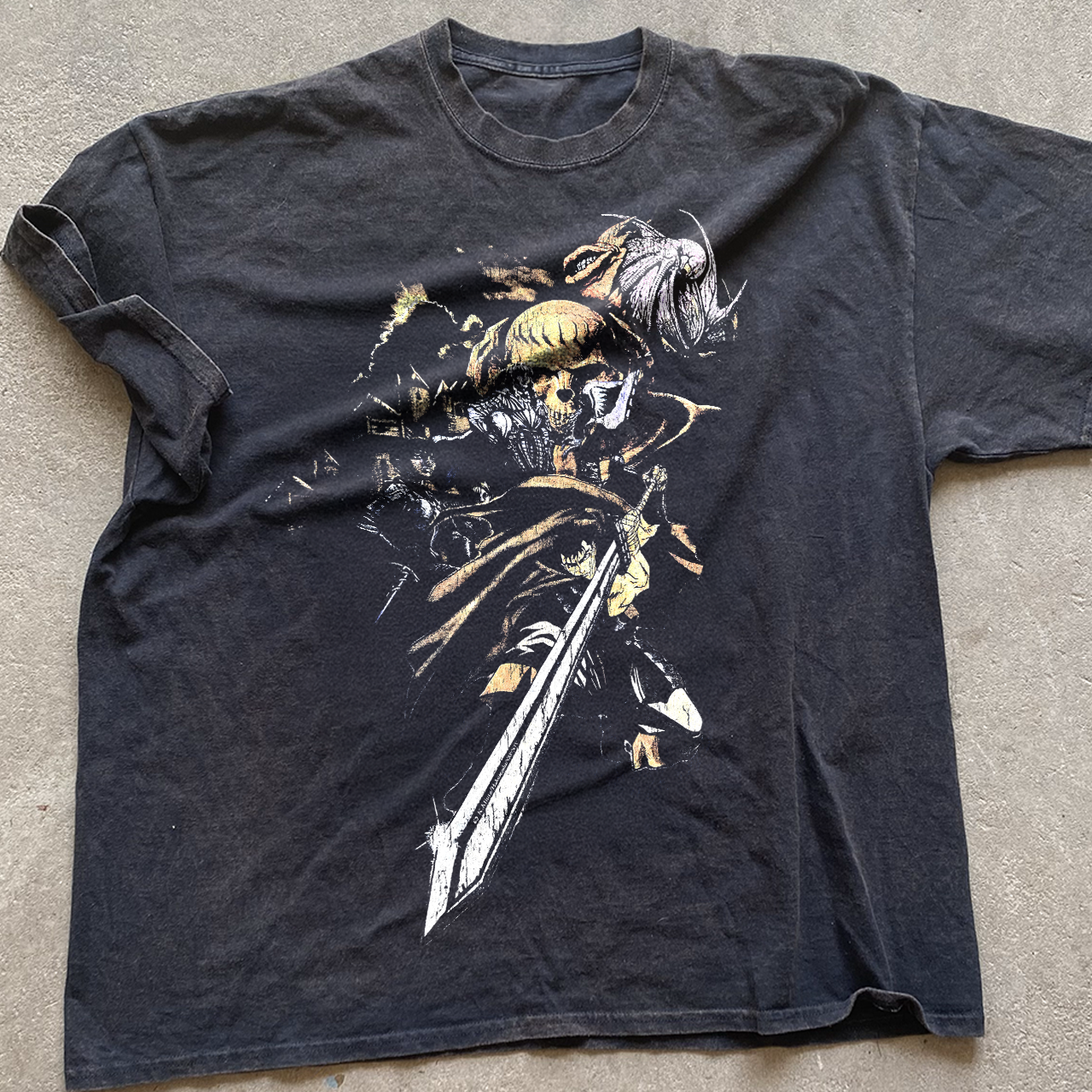 2016 BERSERK BAND OF HAWKS PROMO WASHED BLACK T-SHIRT