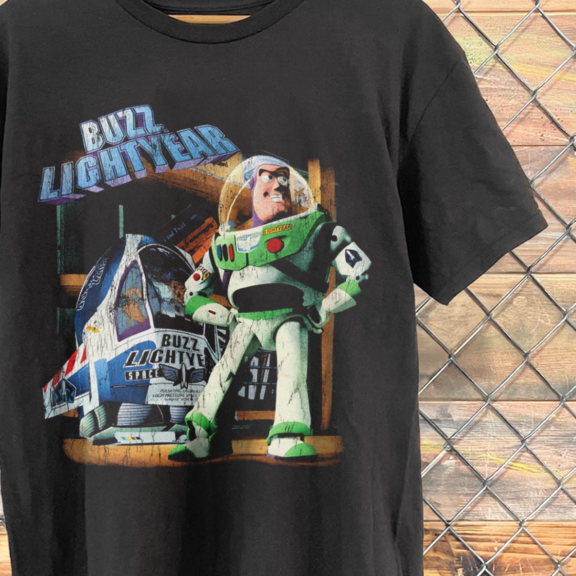 BUZZ T0Y ST0RY PROMO BLACK WASHED T-SHIRT
