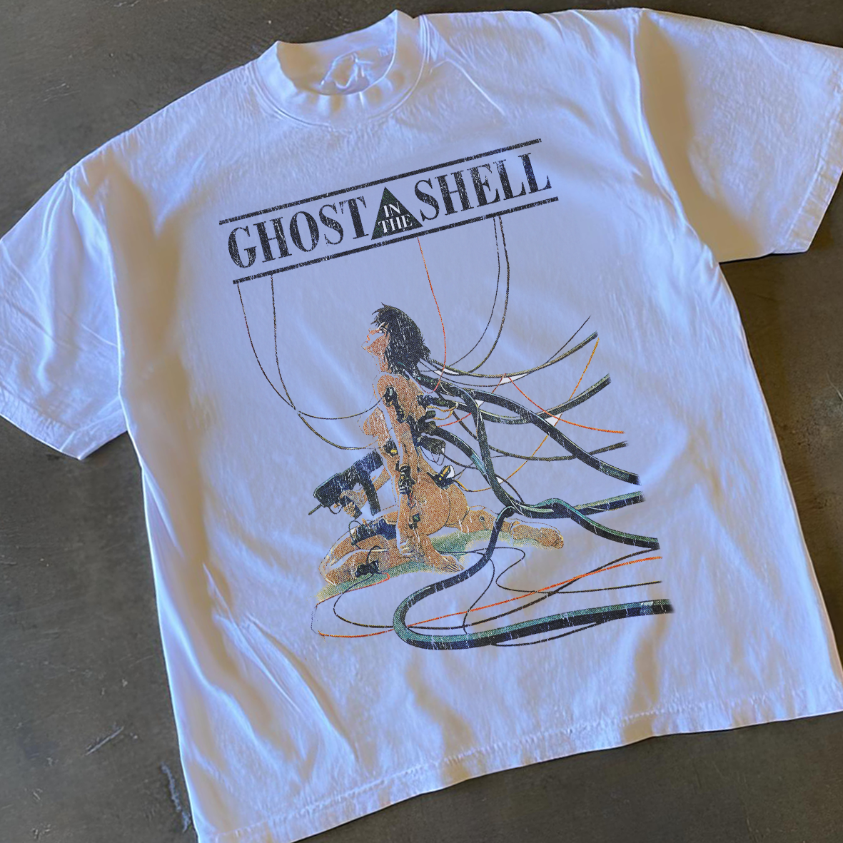 GHOST IN THE SHELL RARE WHITE T-SHIRT