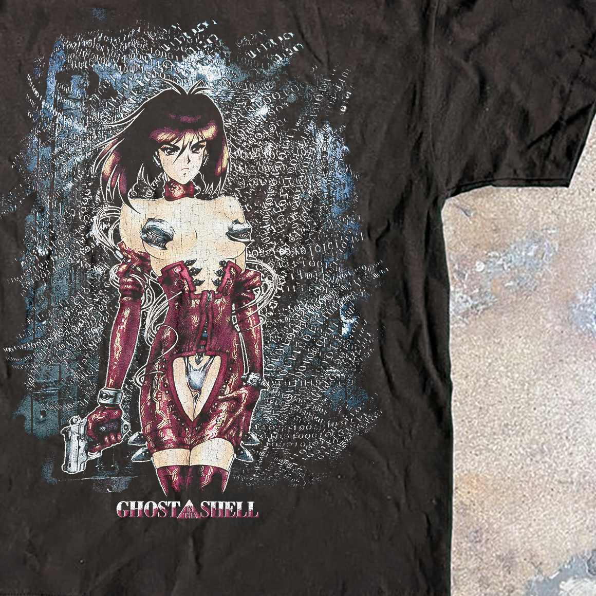 GH0ST IN THE SHELL MASAMUNE SHIROW PROMO WASHED BLACK T-SHIRT