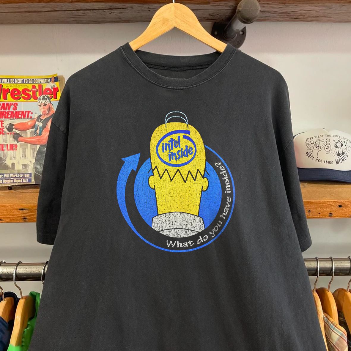 WHAT DO YOU HAVE INSIDE? RARE VINTAGE WASHED T-SHIRT