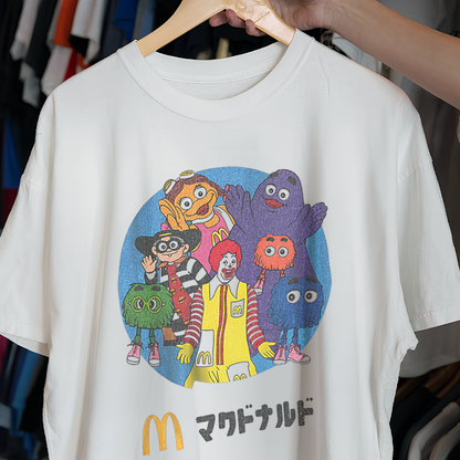 80's JPN MCD0NALDS PROMO WASHED WHITE T-SHIRT