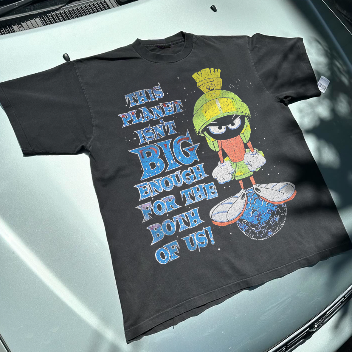 MARVIN'S PLANET WASHED BLACK T-SHIRT