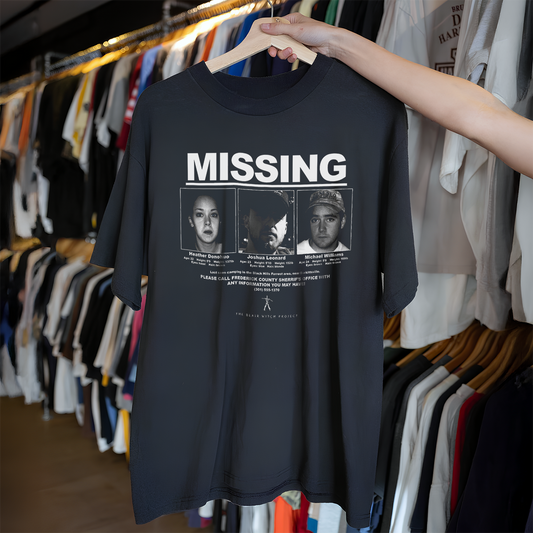 BLAIR WITCH PR0JECT "MISSING" BLACK WASHED T-SHIRT