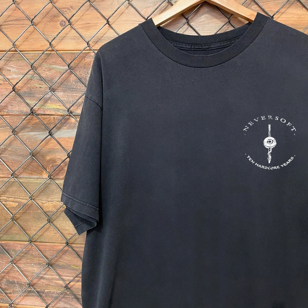 NEVERS0FT 10 HARDCORE YEARS 2004 RARE BLACK T-SHIRT