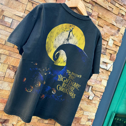 NIGHTMARE BEF0RE XMAS WASHED BLACK T-SHIRT