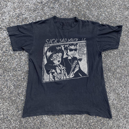 SICK SAD YOUTH WASHED BLACK T-SHIRT