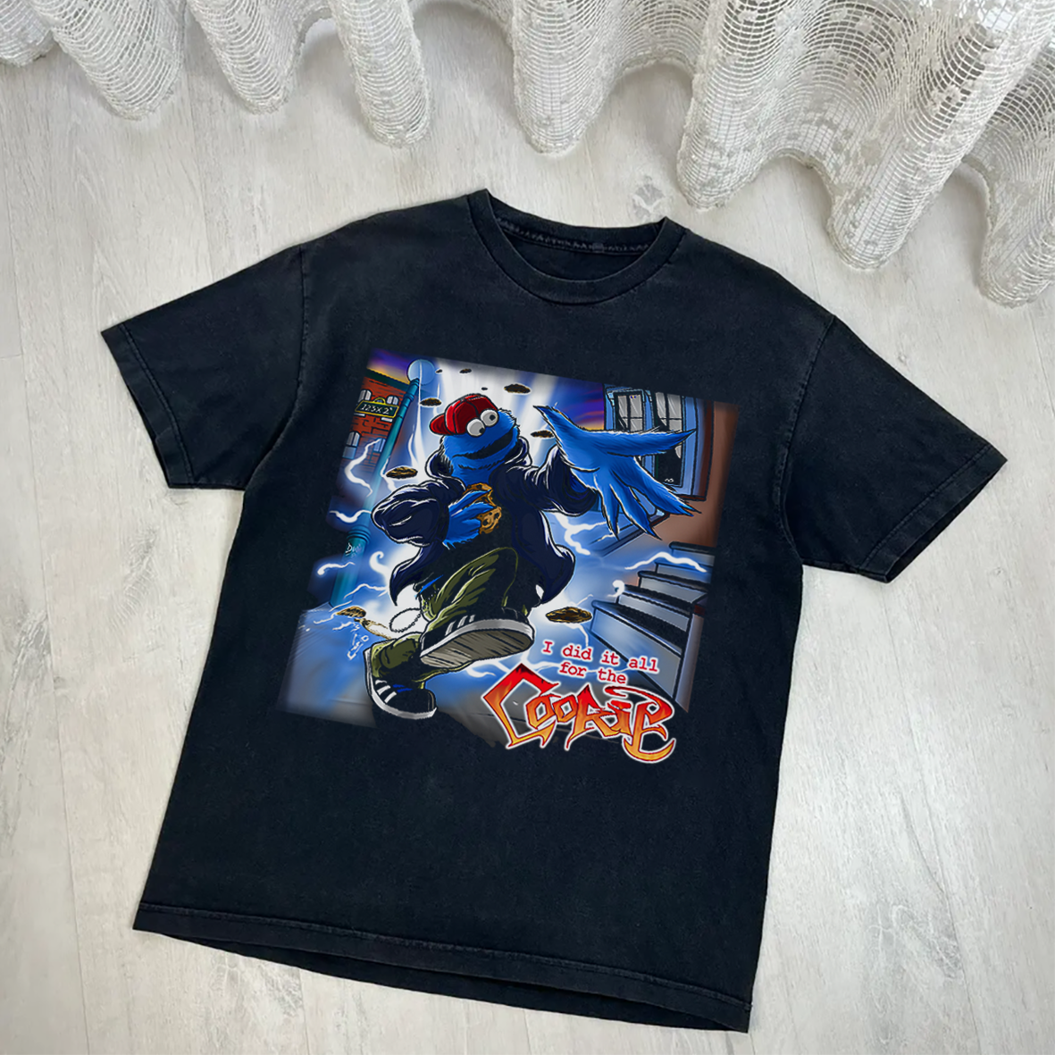 I DID IT ALL FOR THE COOKIE - PREMIUM BLACK T-SHIRT