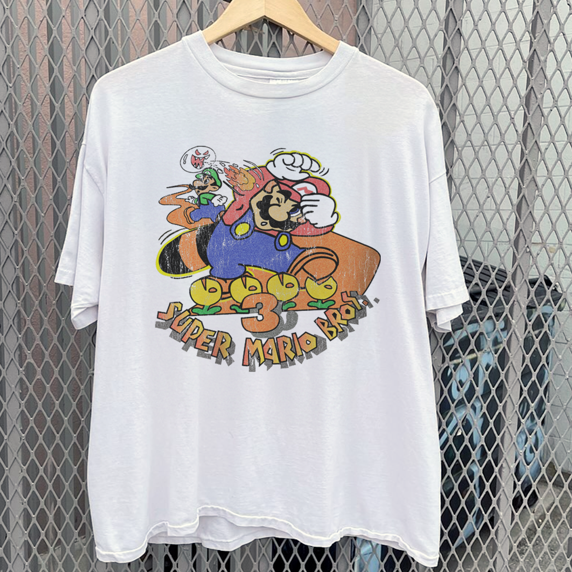 1990 SUPER MARIO BROS. 3 WASHED WHITE T-SHIRT