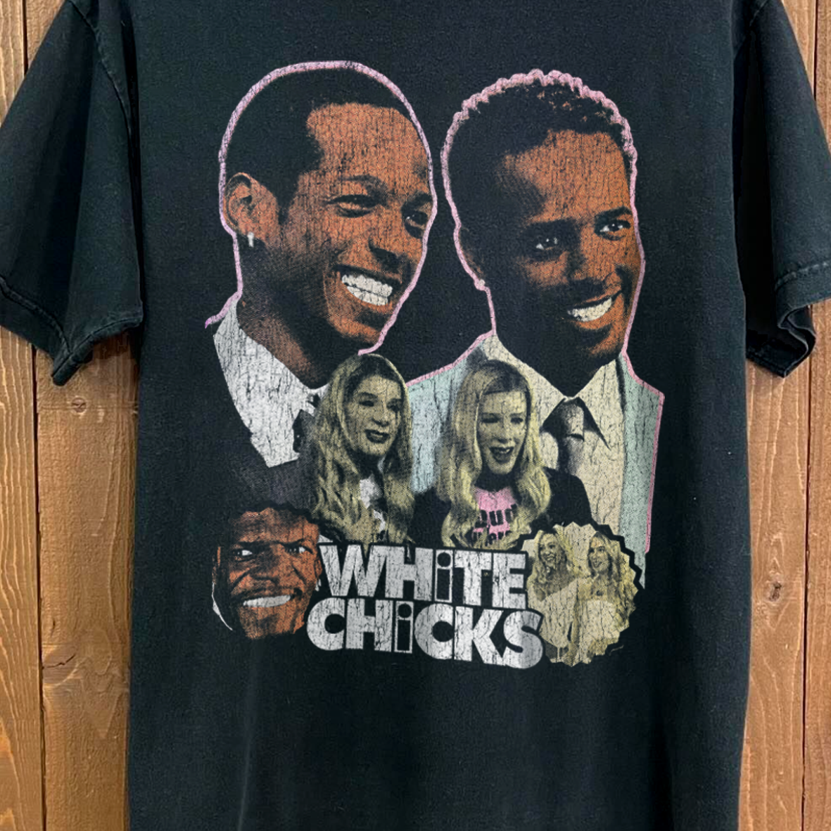 WHITE CHICKS VINTAGE WASHED BLACK T-SHIRT