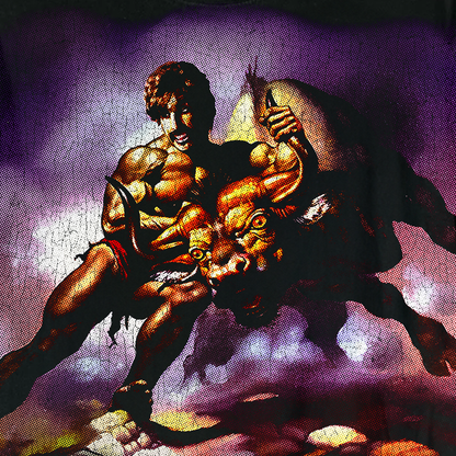 WHITE GOODMAN WRESTLING A BULL BLACK T-SHIRT
