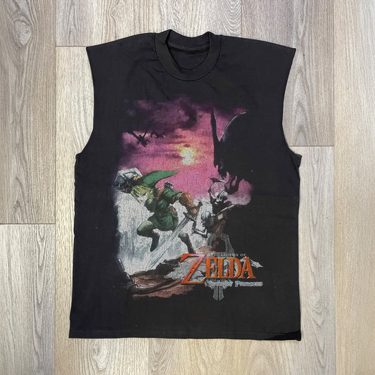 ZELDA 'TWILIGHT PRINCESS' CUT-OFF BLACK T-SHIRT