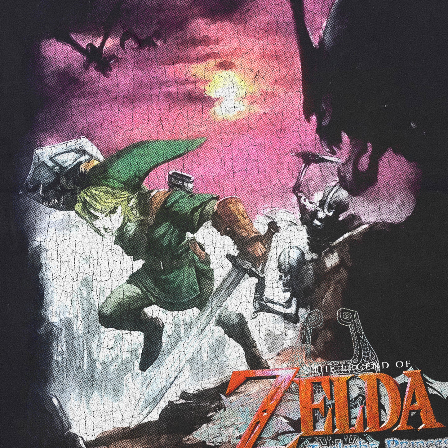 ZELDA 'TWILIGHT PRINCESS' CUT-OFF BLACK T-SHIRT