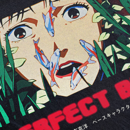 PERFECT BLUE 'KOI POND' PROMO BLACK T-SHIRT