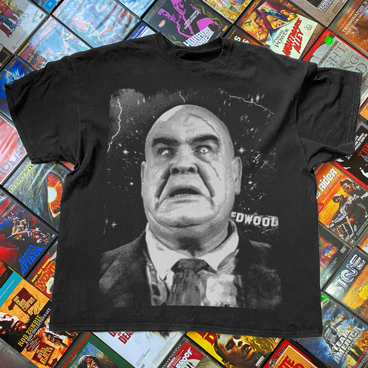 PLAN 9 'FLYING SAUCERS OVER HOLLYWOOD' WASHED BLACK T-SHIRT
