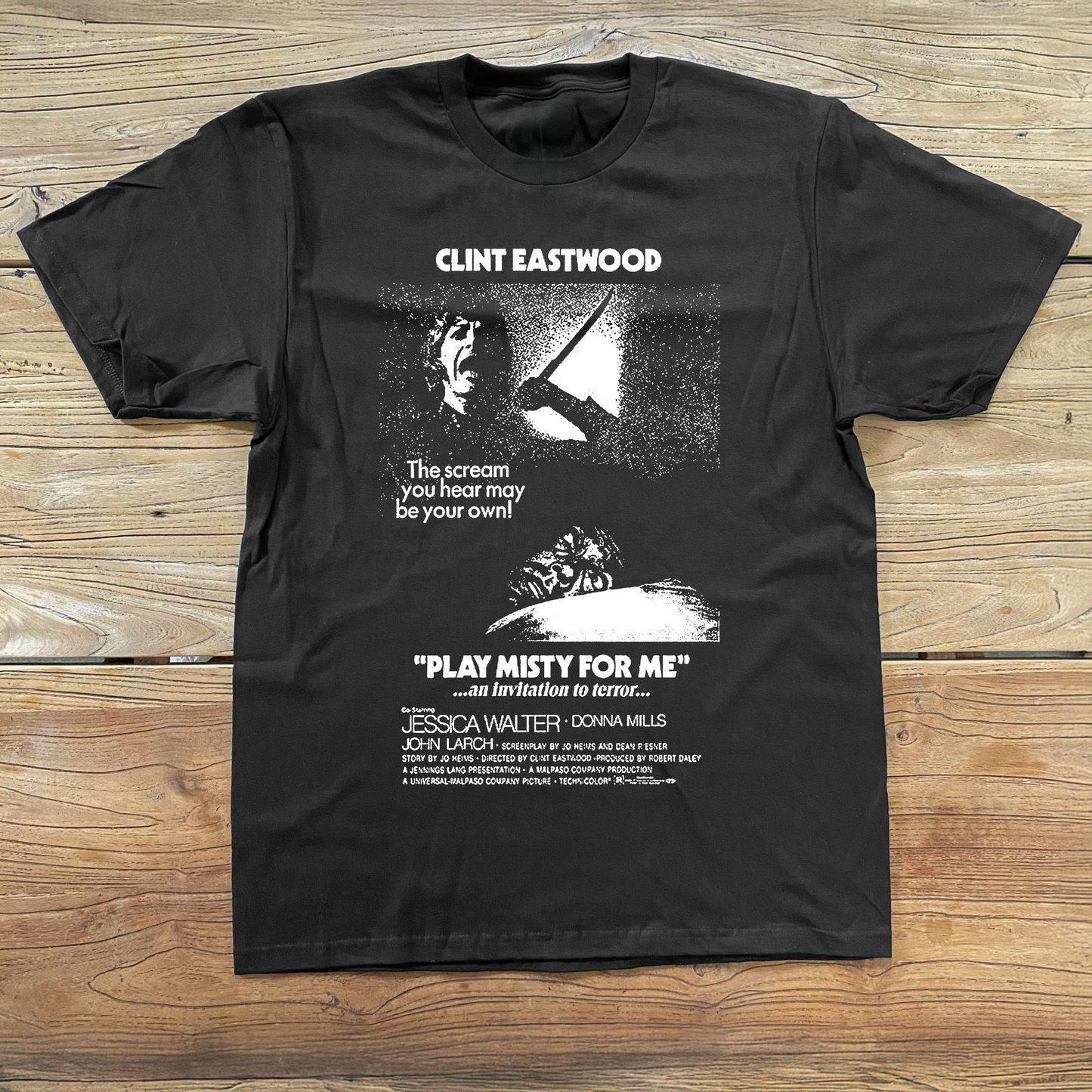 PLAY MISTY FOR ME PROMO BLACK T-SHIRT