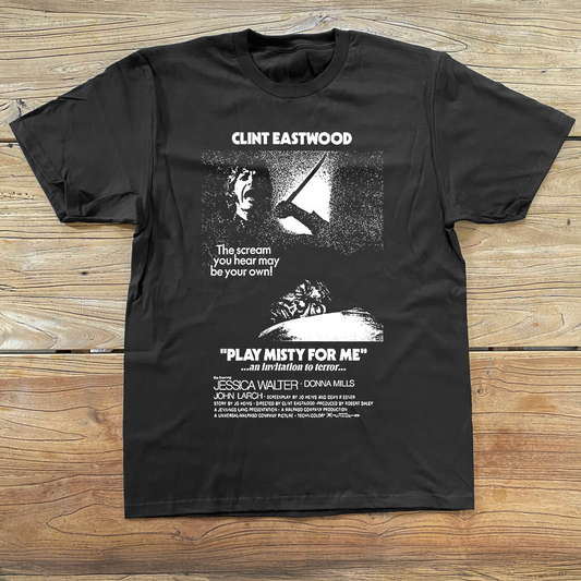 PLAY MISTY FOR ME PROMO BLACK T-SHIRT