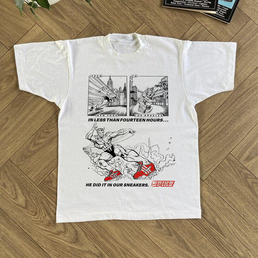 80s RETRO QUICKSILVER 'SPIKE SHOES' PROMO WHITE T-SHIRT