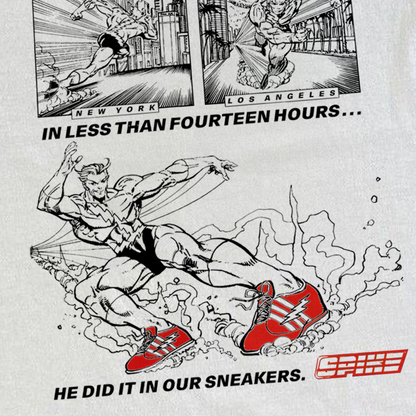 80s RETRO QUICKSILVER 'SPIKE SHOES' PROMO WHITE T-SHIRT