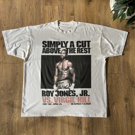 'ROY JONES JR VS VIRGIL HILL' '98 MATCH PROMO WHITE TEE