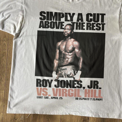 'ROY JONES JR VS VIRGIL HILL' '98 MATCH PROMO WHITE TEE