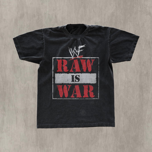 WWF 'RAW IS WAR' PROMO BLACK T-SHIRT