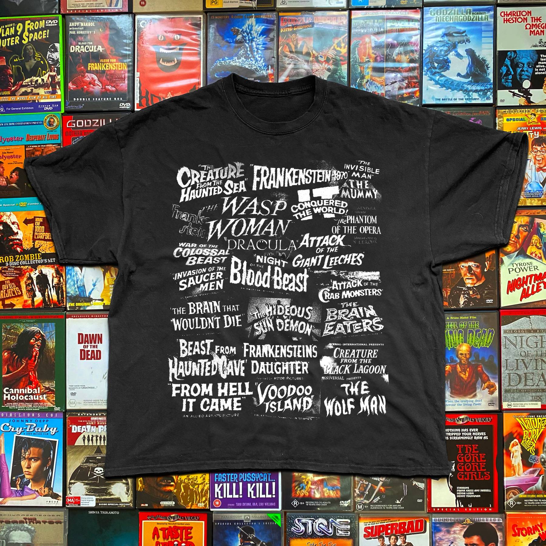 CLASSIC 'SILVER AGE CINEMA' WASHED BLACK T-SHIRT