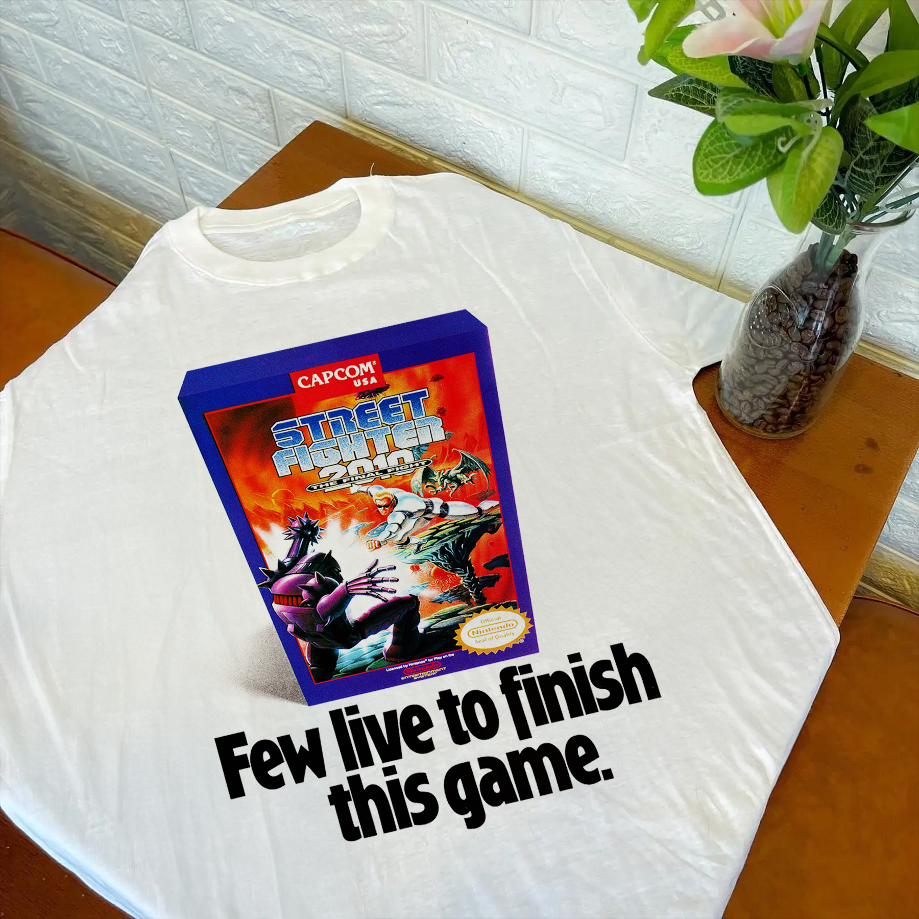 1990 'STREET FIGHTER 2010' 'FEW LIVE' WHITE T-SHIRT
