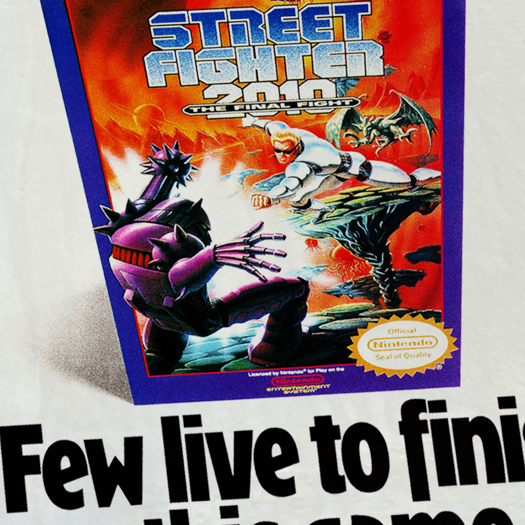 1990 'STREET FIGHTER 2010' 'FEW LIVE' WHITE T-SHIRT