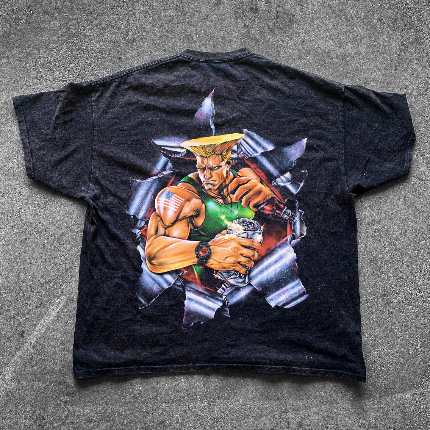 1994 CAPCOM x SAPPORO 'STREET FIGHTER II: TURBO' CHAMPIONSHIP VINTAGE PROMO BLACK T-SHIRT