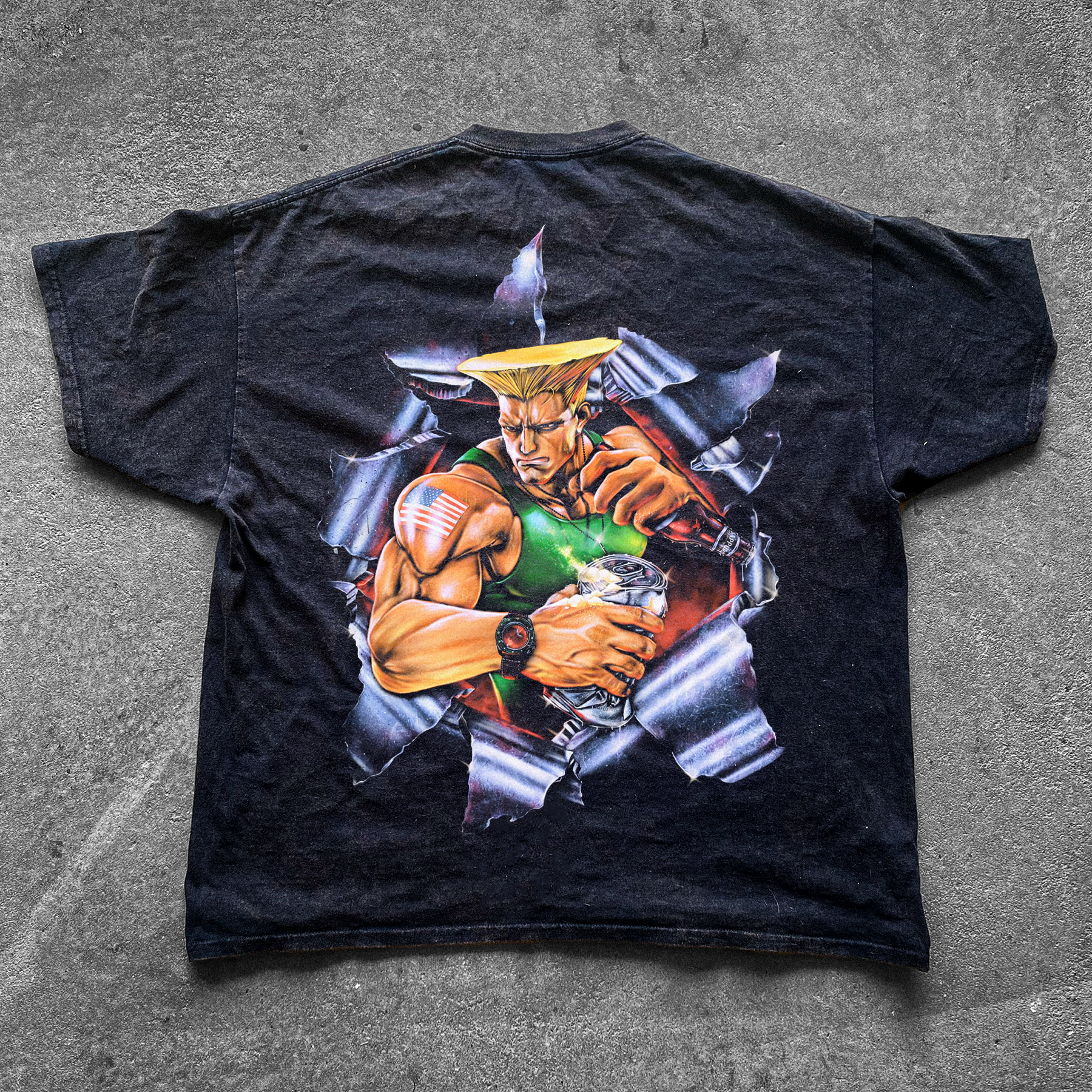 1994 CAPCOM x SAPPORO 'STREET FIGHTER II: TURBO' CHAMPIONSHIP VINTAGE PROMO BLACK T-SHIRT