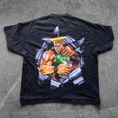 1994 CAPCOM x SAPPORO 'STREET FIGHTER II: TURBO' CHAMPIONSHIP VINTAGE PROMO BLACK T-SHIRT