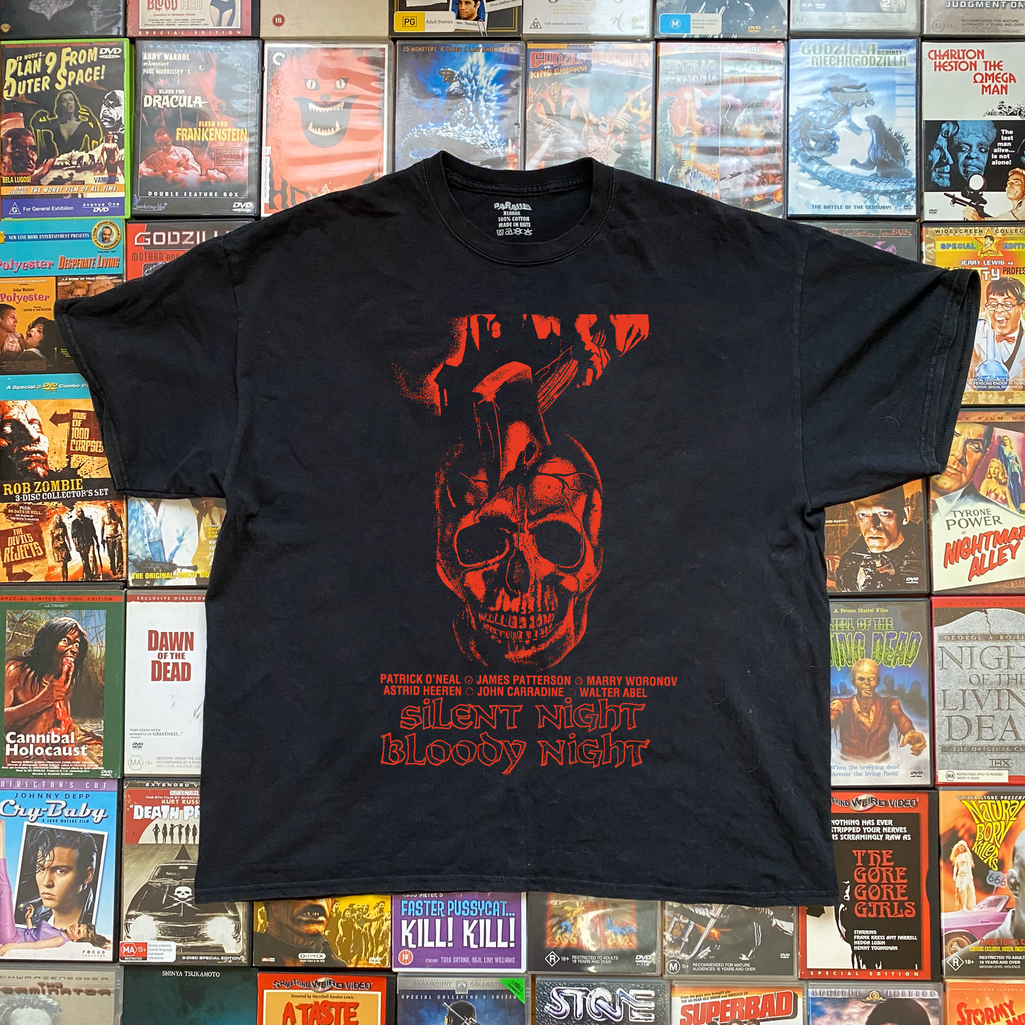 SILENT NIGHT BLOODY NIGHT PROMO BLACK T-SHIRT