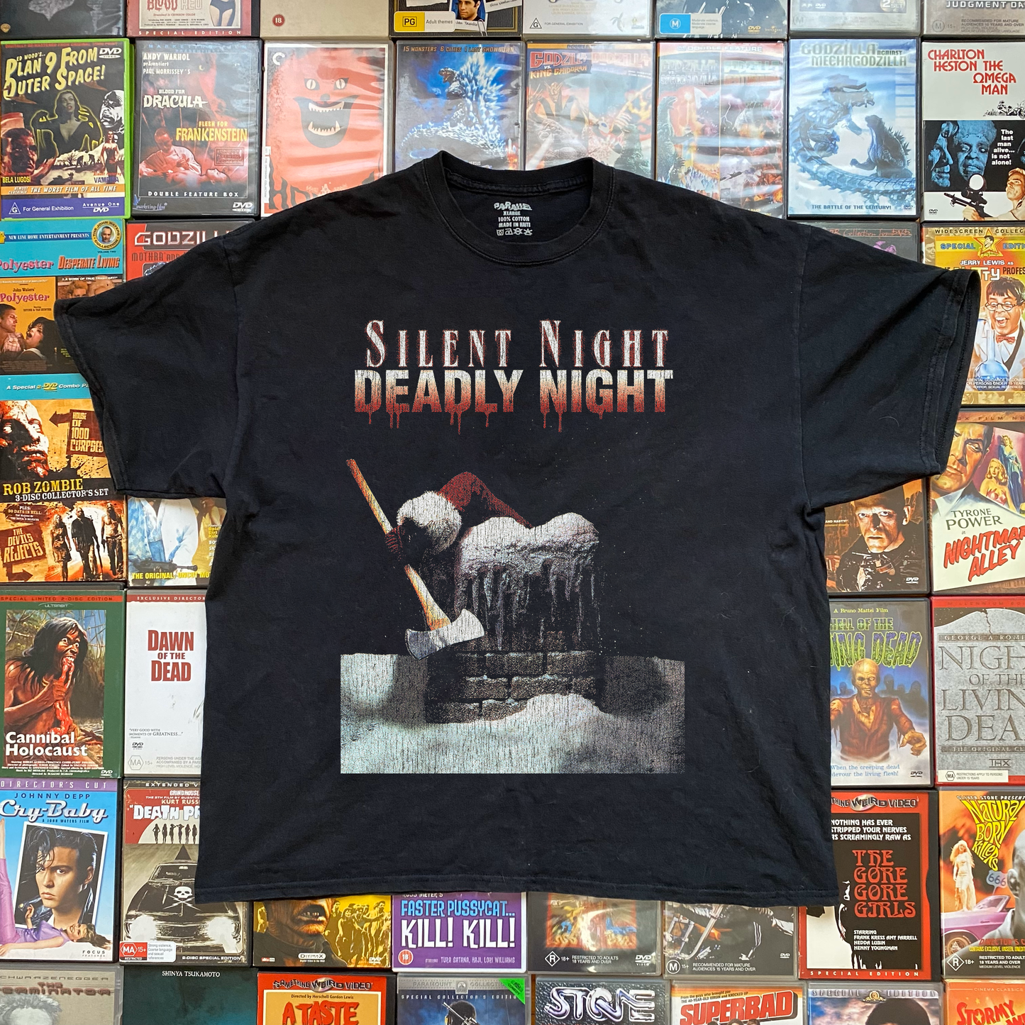 SILENT NIGHT DEADLY NIGHT PROMO BLACK T-SHIRT