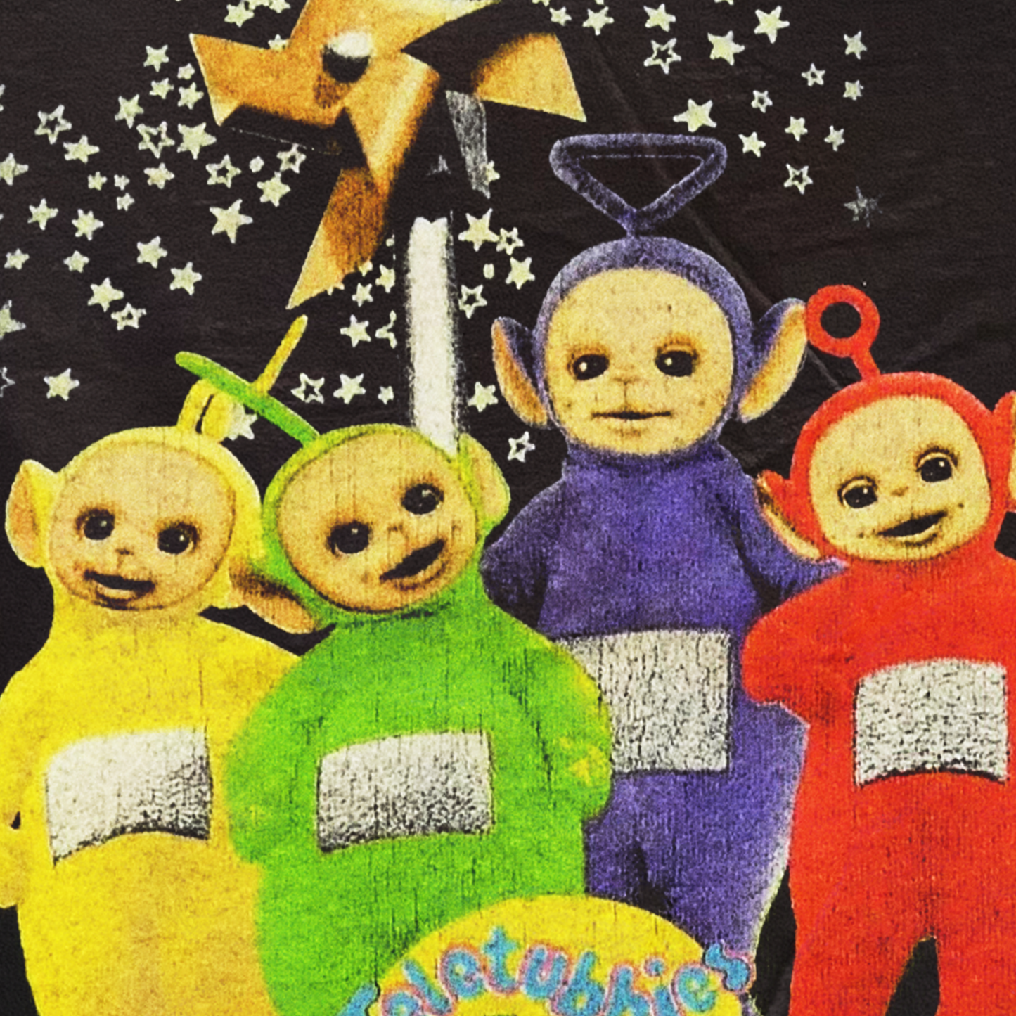 1999 TUBBIES 'STAR GAZING' BLACK T-SHIRT