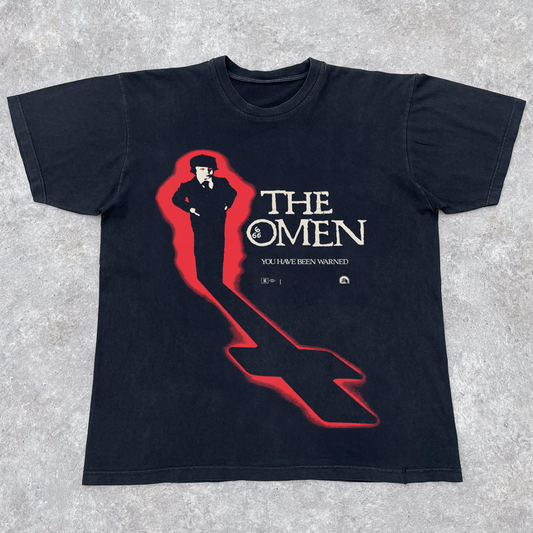 VINTAGE 'THE OMEN' 1976 VINTAGE BLACK PROMO T-SHIRT
