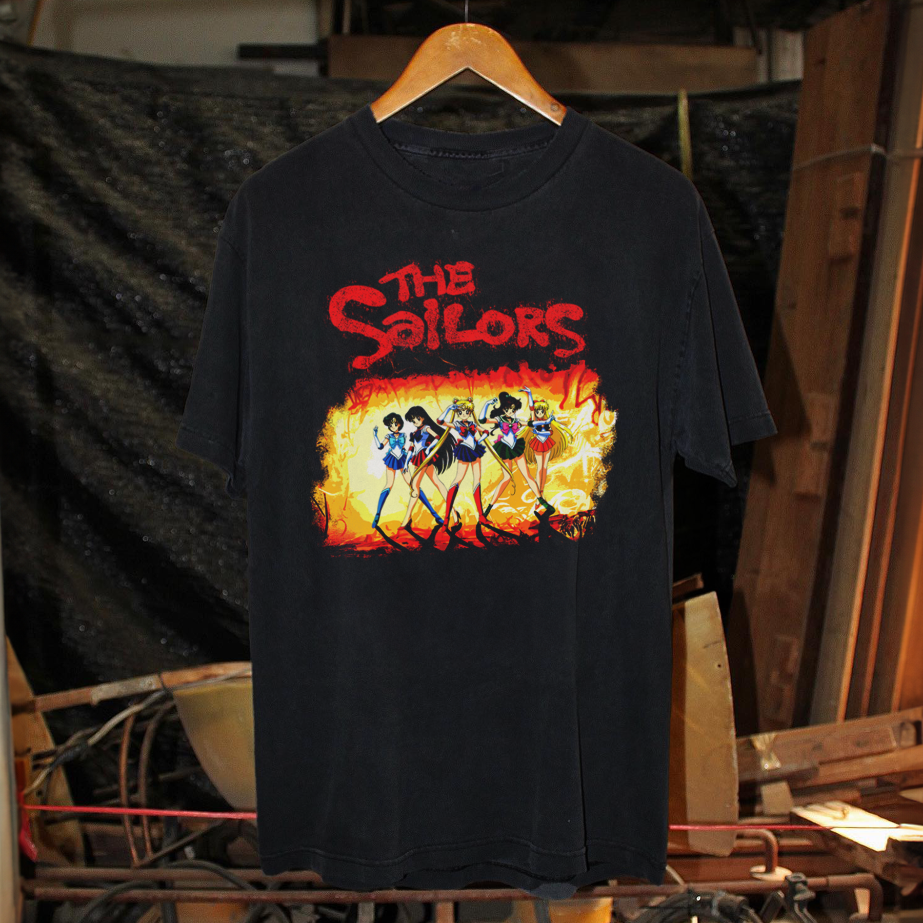 'THE SAILORS' PARODY BLACK T-SHIRT