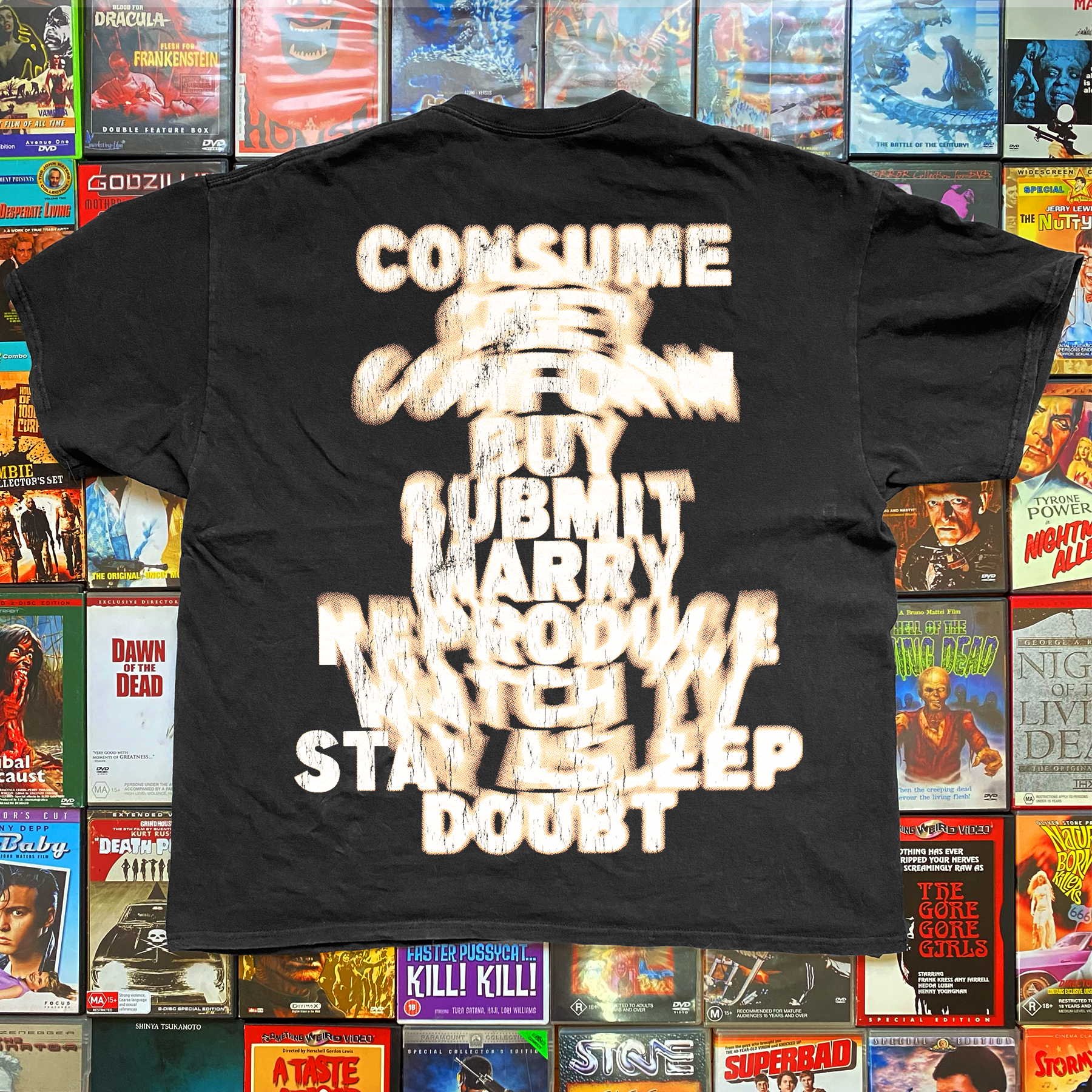 AWESOME THEY LIVE 'MESSAGES' BLACK T-SHIRT